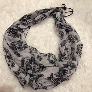 Harry Potter Hogwarts Infinity scarf white black Licensed